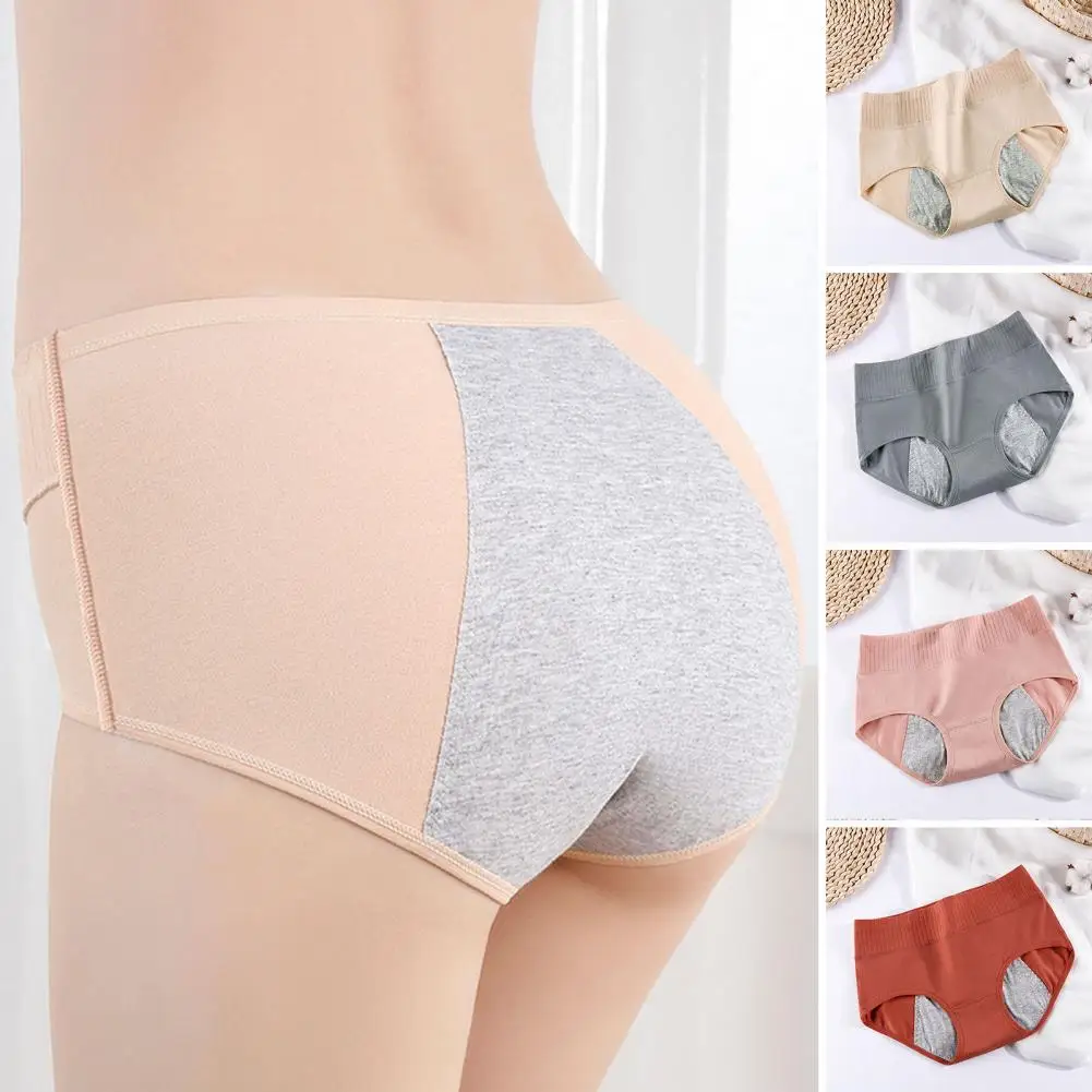 Women Fashion Cotton Panties Physiological Period Leak Proof Menstrual Pants Briefs Women Solid Breathable Underwear Underpants