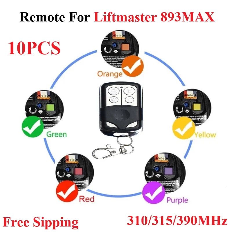 

Universal Garage Remote 893MAX For Lift master 893MAX,371LM, 373LM, 375UT, 971LM, 973LM 310/315/390MHz