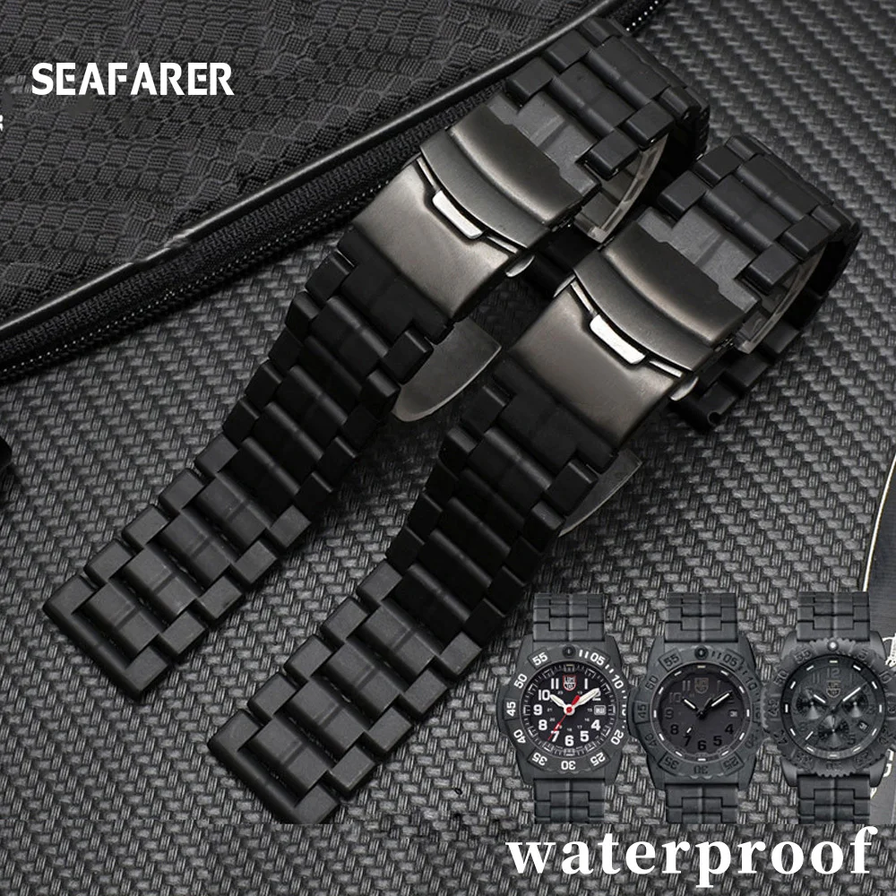 23MM Plastic Fiber Strap Waterproof Strap For Luminox Men\'s Military Watch 3051 3160 3080 6402 Sports Waterproof Strap