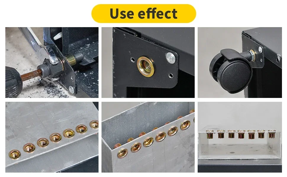 21pcs Hand Rivet Nut Gun Set Head Nuts Riveter Tool Manual Rivet Adapter Galvanized Iron Nuts For M3 M4 M5 M6 M8 M10 M12