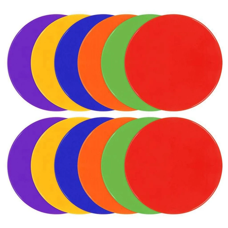 

New-12 Pcs 10-Inch Agility Marking Pad Football Marking Plate Flat Marking Plate For Sports Speed And Agility Training