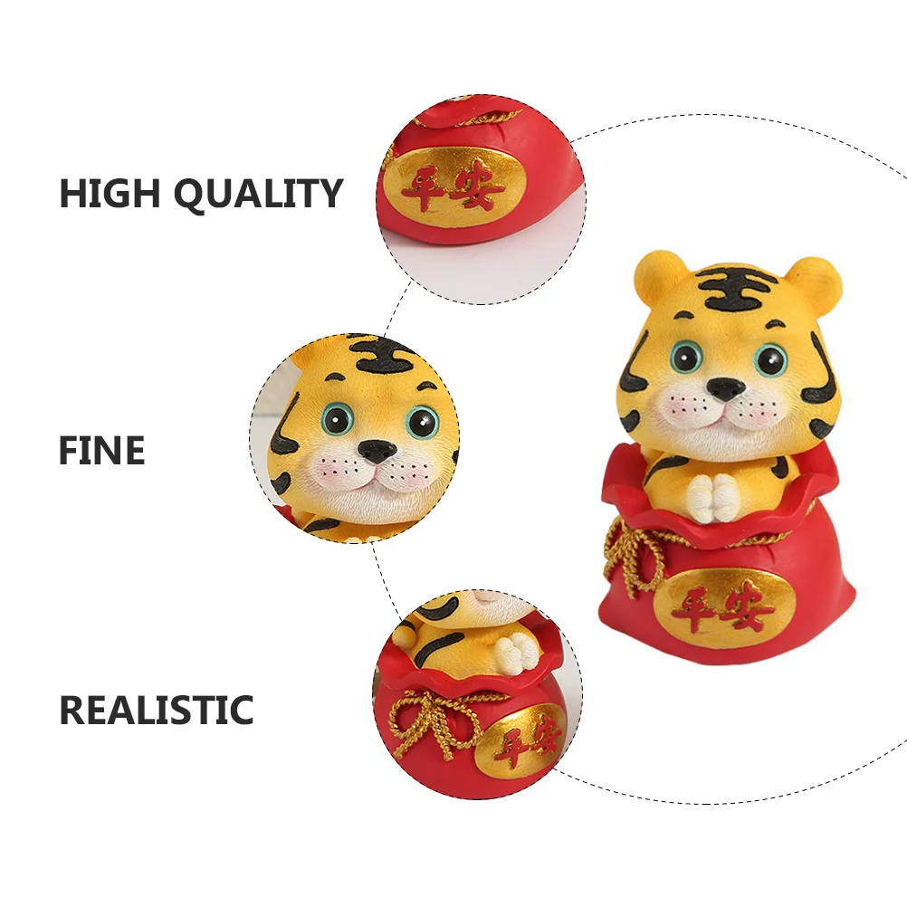 

1Pcs Resin Tiger Waving Lucky Money Bag Ornament Desktop Car Indoor Outdoor Decoration Creative Craft Resin Tiger Shape Decor