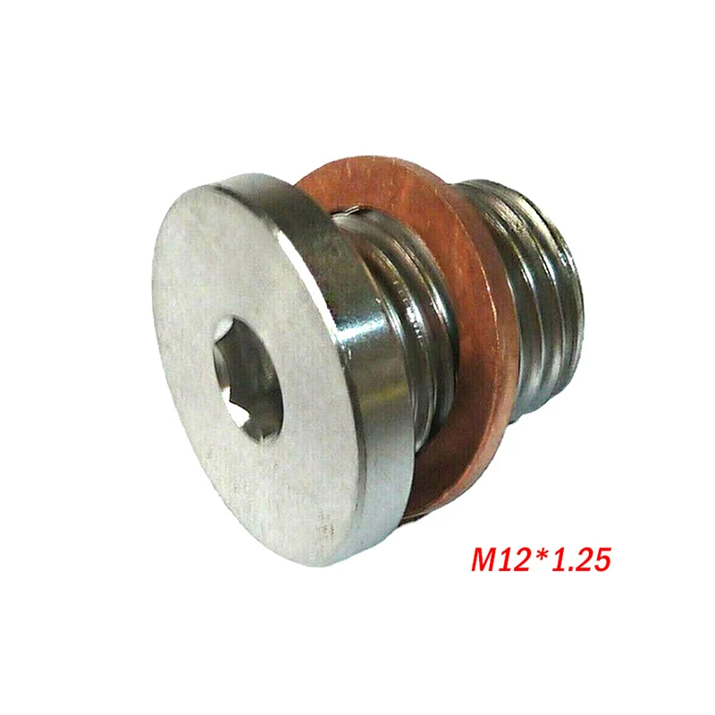 Automotive Hexagonal Threaded Parts M12 X 1.25 O2 Oxygen Lambda Sensor Blanking Plug Cap Bung Exhaust Accessories With Gasket