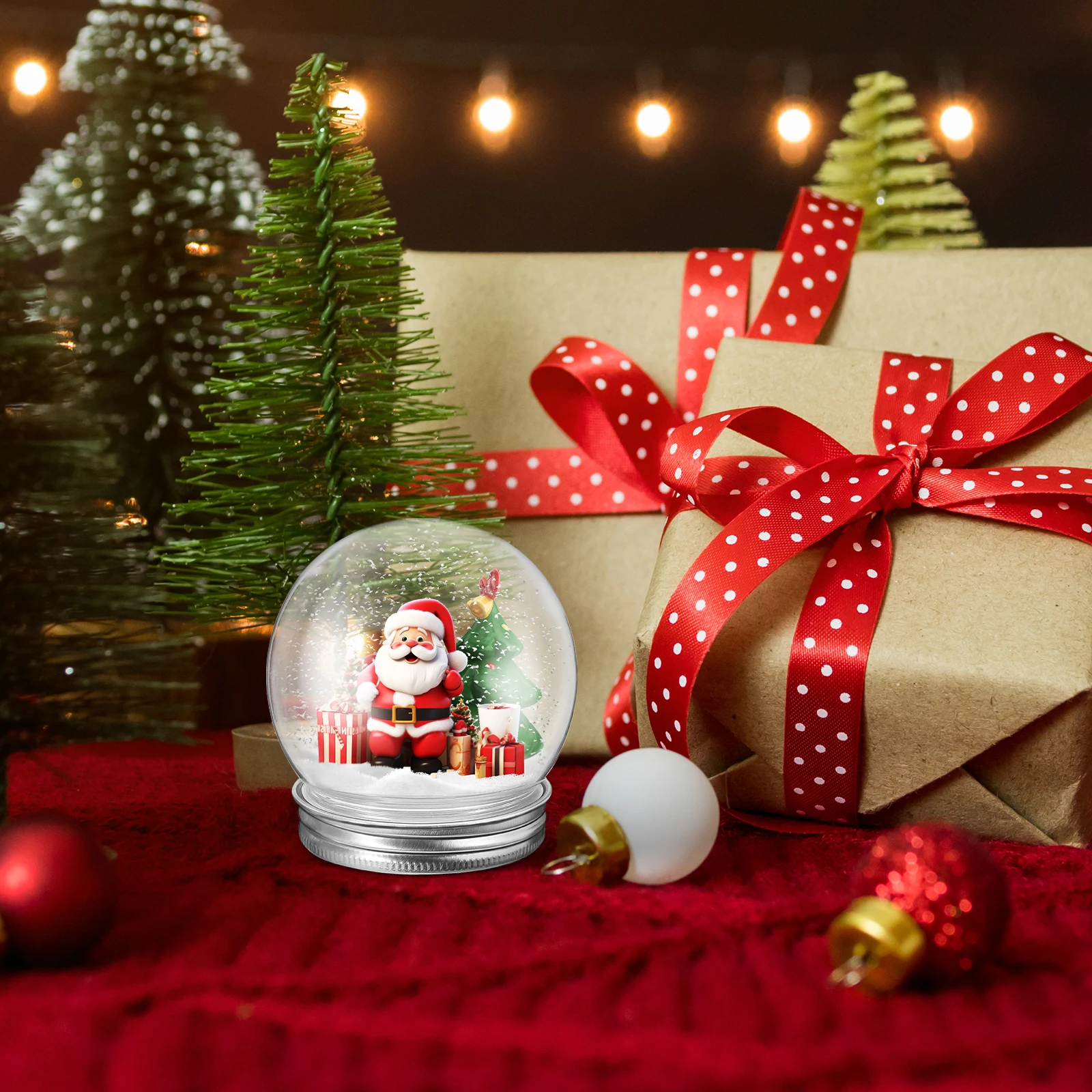 

15pcs Plastic Snow Globes Kit 150Ml Clear Diy Craft For Holiday Decorations Snow Globe Ornament Supplies Spherical Bottle Water