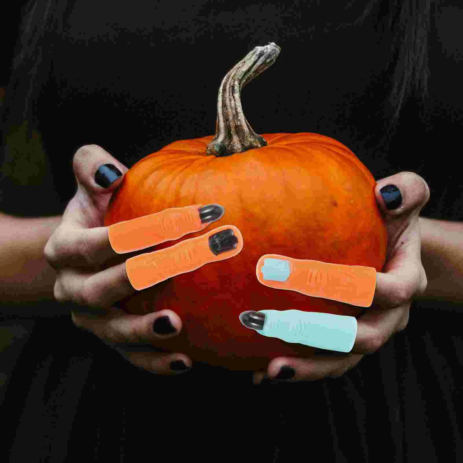 10 قطعة مجموعات الأظافر الملونة للهالوين خدعة ماكياج الدعائم DIY بها بنفسك الأظافر وهمية إصبع المزحة الساحرة زي أصابع البلاستيك ل تأثيري