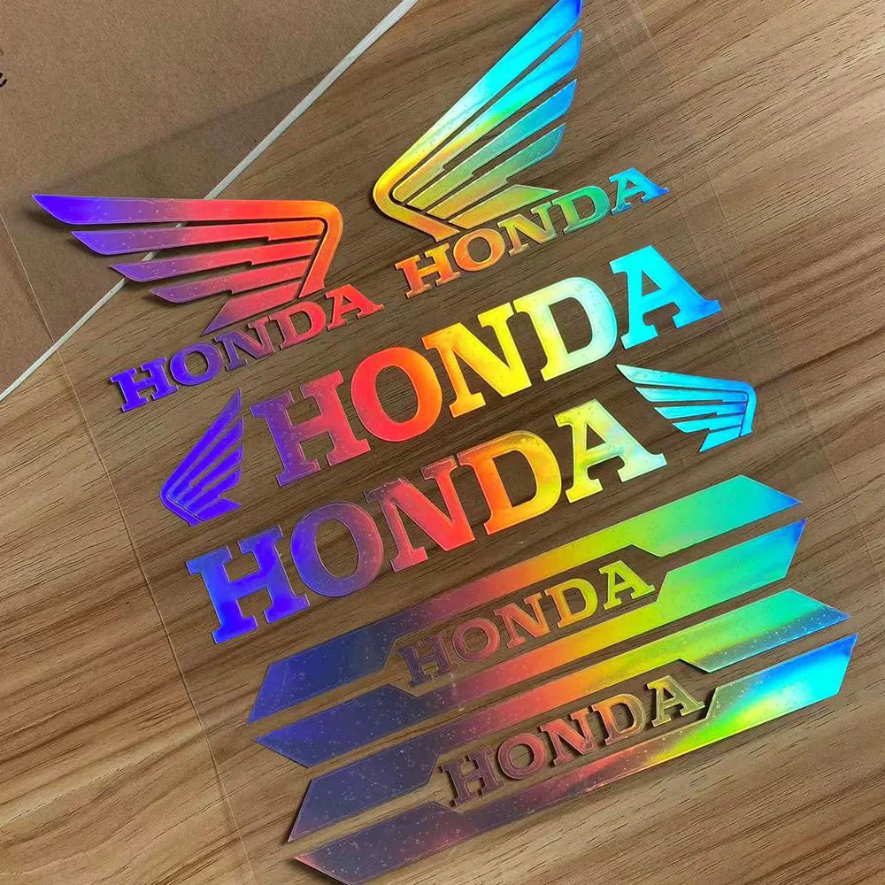 Motorcycle Modified Stickers Honda Logo Reflective Stickers Racing Helmet Waterproof Decals Tail Box Shock Absorber Decoration