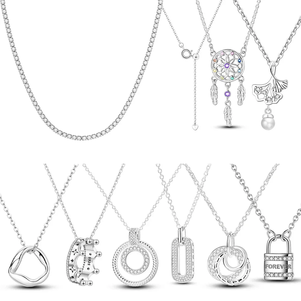 

Изысканное жемчужное ожерелье с замком и короной, серебро 925 пробы, оригинальное женское простое ожерелье с белым цирконом, ювелирные изделия, юбилей, изысканные подарки