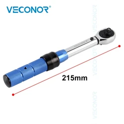 2-14Nm Preset Torque Wrench 1/4 inch Drive Mirror Polish High Accuracy with Plastic Case for Bicycle Car Repair