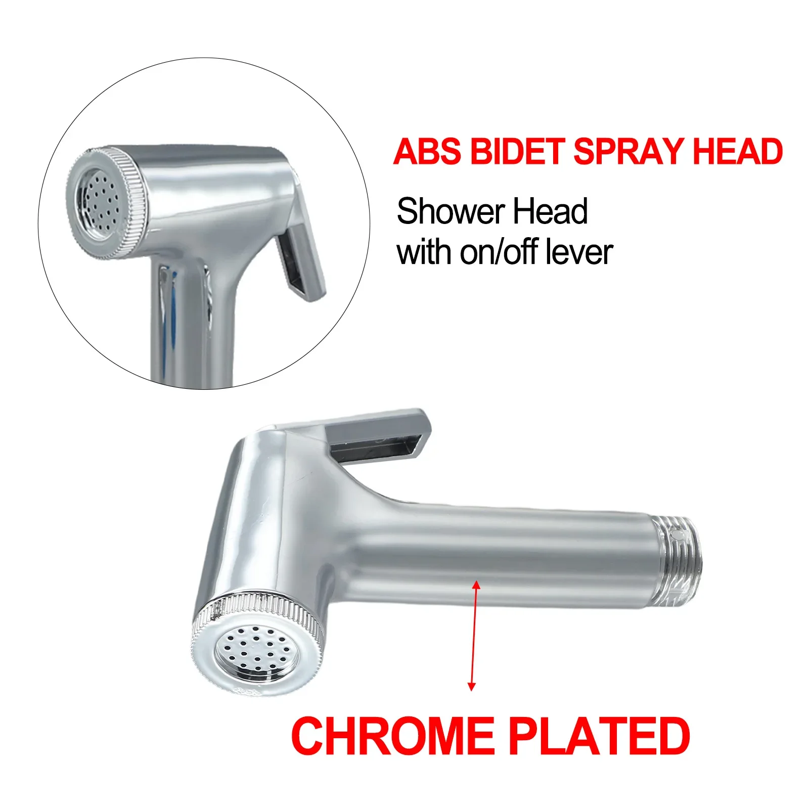 ABS Hose Douche Toilet Manual Measurement Deviation Bidet Spray Cleaning Personal Body Area Press Type Spray Head