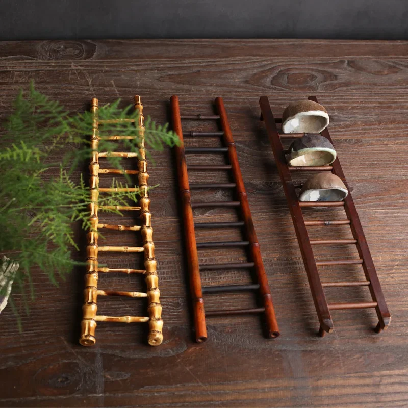 Bamboo Ladder Cup Drainage Rack Creative Cup Holder Step By Tea Set Accessories Bamboo Cup Rack