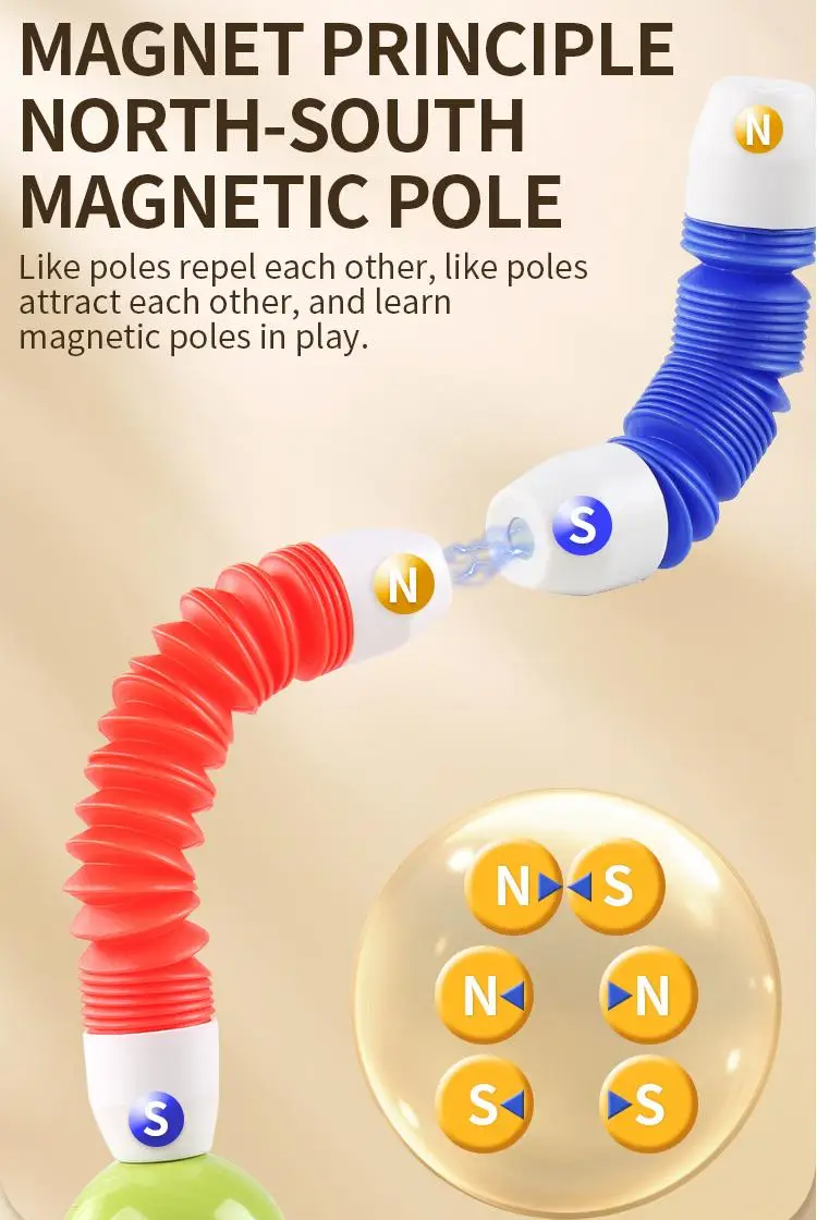 Teleskopowe magnetyczne pręty konstrukcyjne Kolorowe puzzle edukacyjne STEM Zabawki sensoryczne dla dzieci od 3 lat Idealne prezenty dla chłopców i dziewczynek