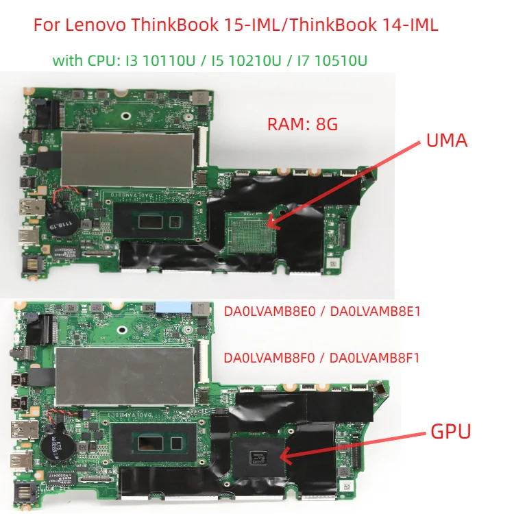 

For Lenovo ThinkBook 15-IML/ThinkBook 14-IML laptop motherboard with CPU I3 I5 I7 10th+ RAM 8G 100% test work