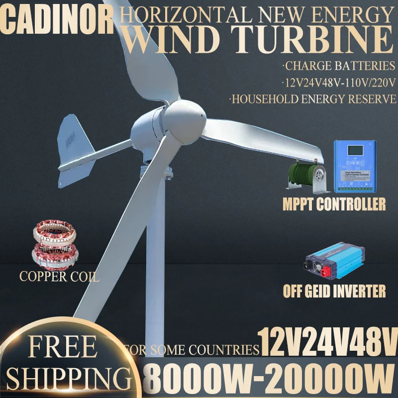 8000W-20000W Small Wind Energy Turbine Generator For Home 12V 24V 48V Windmill 3 Blades With MPPT Hybrid Controller for you