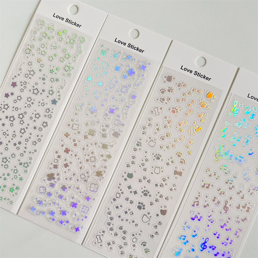 Decorative Stickers Strong Viscosity Durable Cute Style Eye-catching 5.5 * 17cm Rainbow Colored Music Theme Stationery Unique