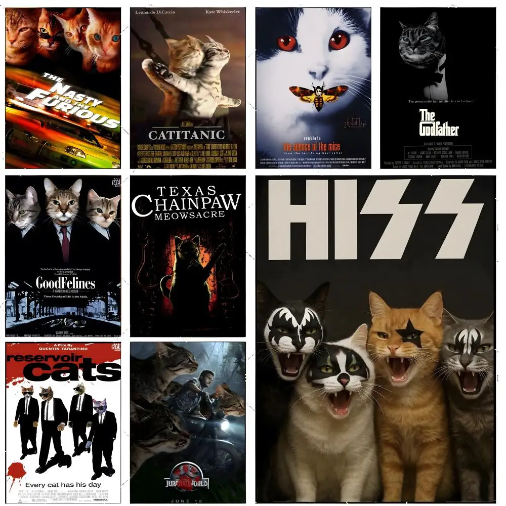 funny cat meme art C-Cat Movie Meme Poster Premium Decor Art & Gift for Household Lounge Home Ornaments