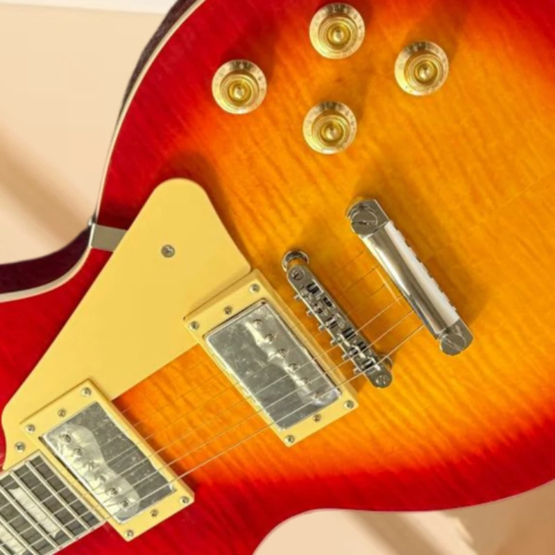 

Электрогитара красно-оранжевого цвета LP00S с корпусом из красного дерева, грифом из черного дерева, бесплатной доставкой и звукоснимателями HH.