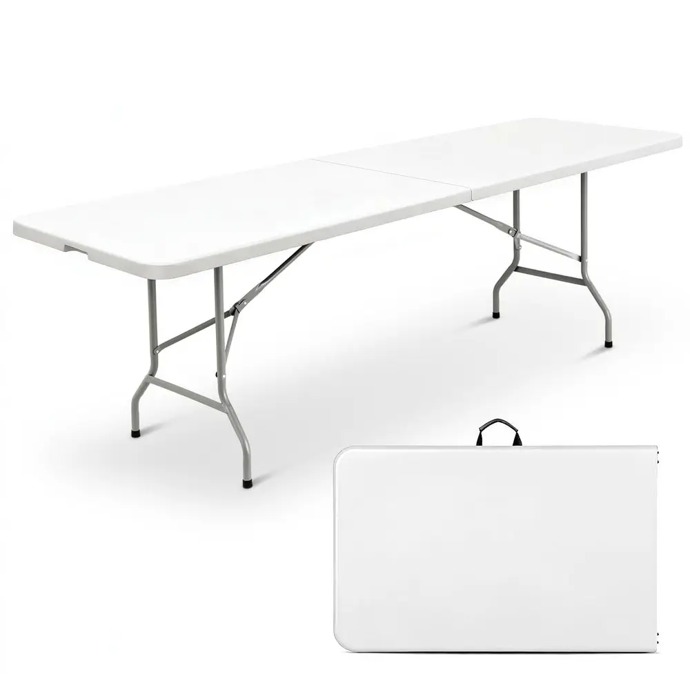 

Black 48 Round BiFolding Commercial Table, 4 Feet Portable Plastic Dining Card Table for Kitchen or Outdoor Party Wedding Event