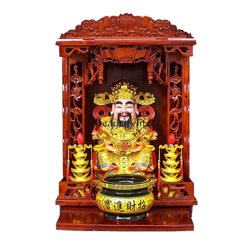 

z.Bodhisattva cabinet shrine wall-mounted offering table incense shrine solid wood shrine household modern