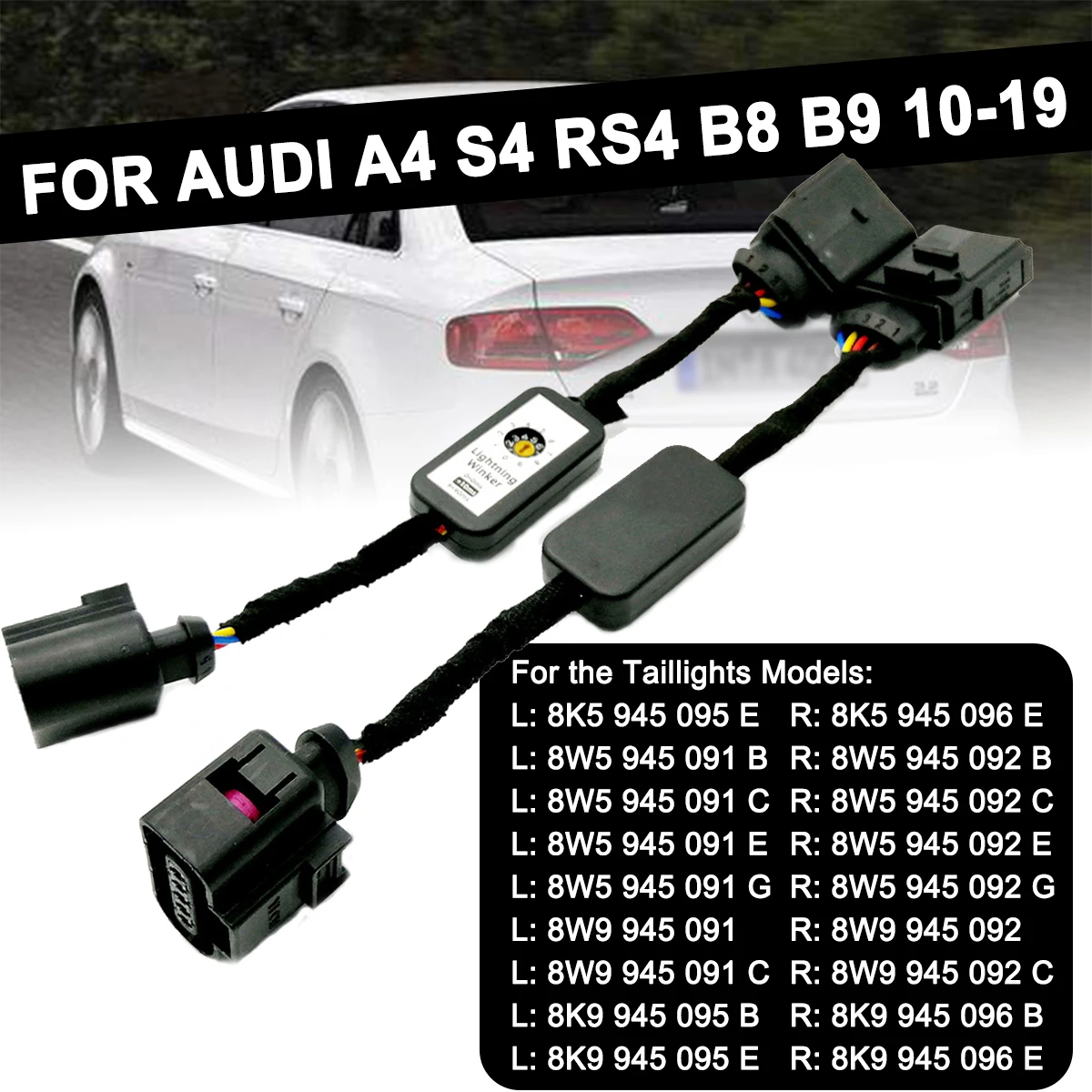 

2pcs Dynamic Turn For Audi A4 S4 RS4 B8 B9 2010-2019 Signal LED Taillight Add-on Module Wire Indicator Left & Right Tail Light