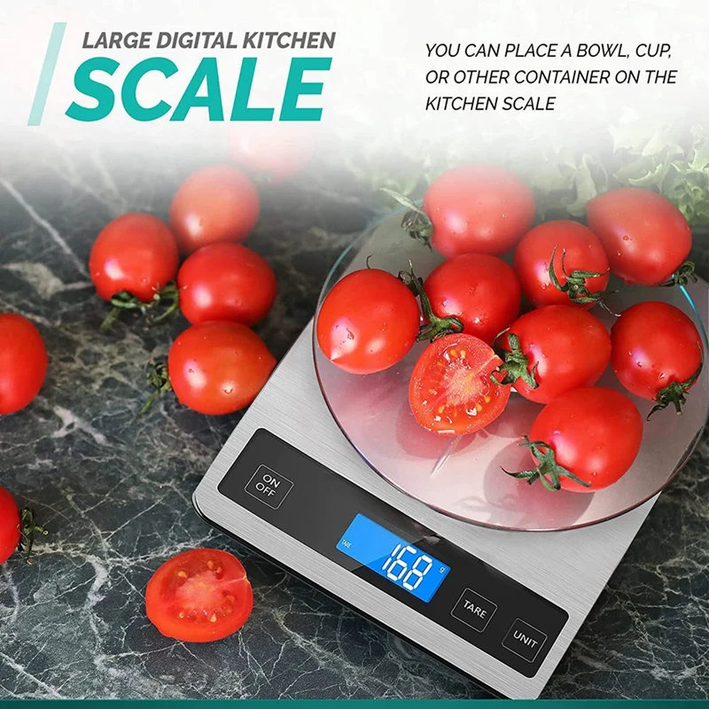 Digital Kitchen Scales - Weigh Food & Liquids At Home - For Cooking Baking - Incredible 1G Precision To 15Kg