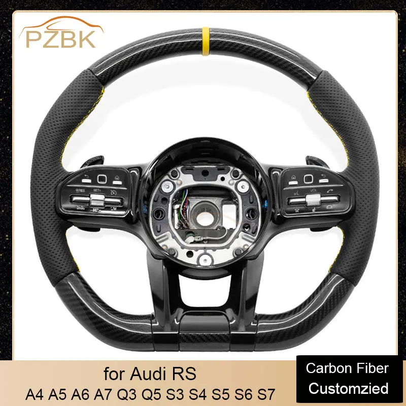 

Carbon Fiber Steering Wheel Cover with Keys for Mercedes Benz 809 AMG A/B/C/E/S/G/V Class cls glc gle gls gla cla glk slc