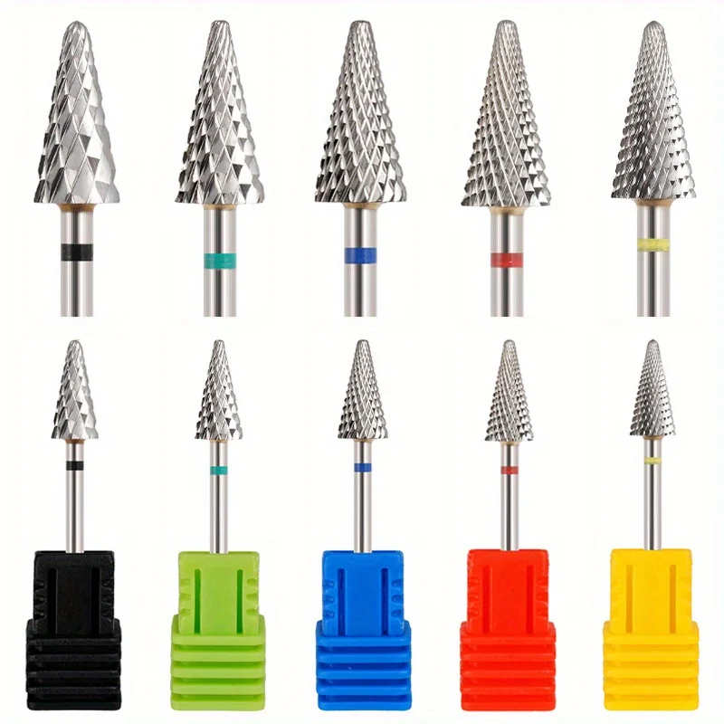 1/2Pcs Nagel Gold Hartmetall Nagel Bohrer Kegel Fräser für Maniküre Entfernen Gel Acryl Werkzeug Nagel Bohrer zubehör