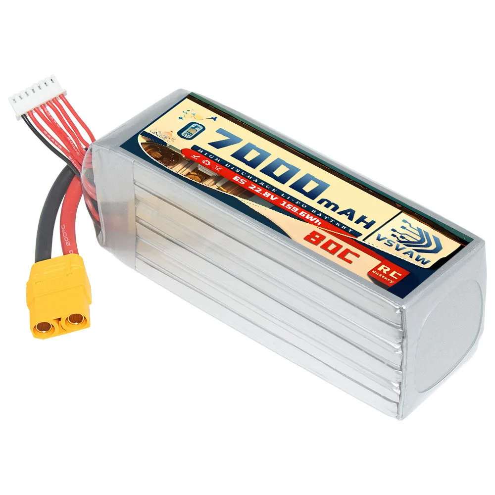 VSVAW Battery 7000mAh 6S 22.8V 80C/160C Helicopter Model FPV High Rate RC Vehicle and Vessel Model Lipo Battery HV