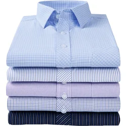 2024 New Men's White Blue Business Shirt Men Long Sleeve Leisure Patchwork Black Social Dress Shirts