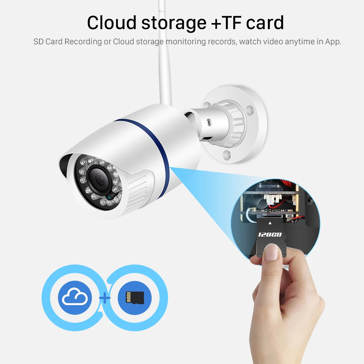 BESDER iCSee Audio IP Camera 1080P Wireless Outdoor Motion Detectio P2P Alarm CCTV Security Bullet Wifi Camera With SD Card Slot