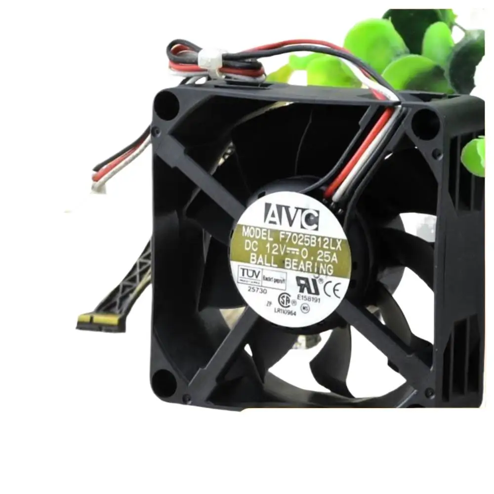 

70mm 7cm Case Fan For AVC 7025 12V 0.16A Dual Ball Bearing Cooling Computers, Servers, Industrial Equipment