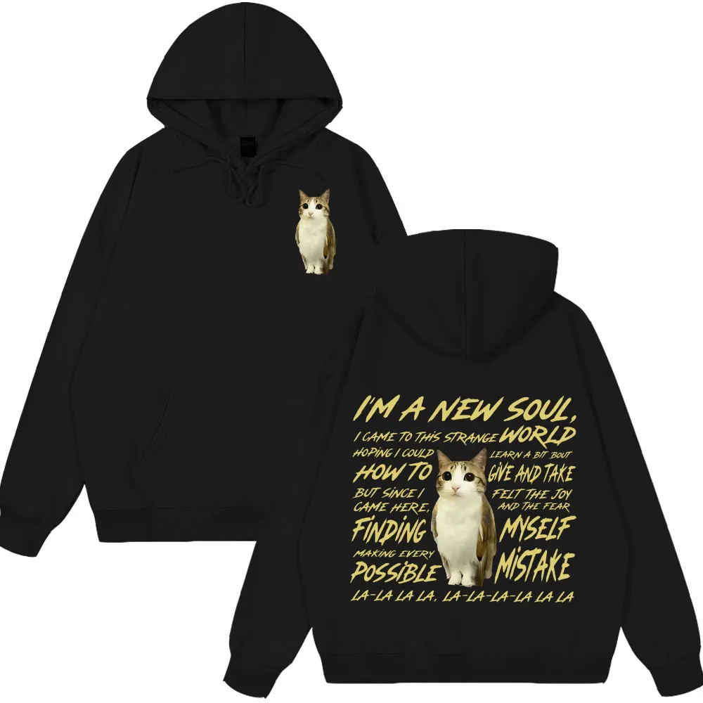

Худи с двусторонним принтом Meowl Cat Owl Funny Meme, модная толстовка унисекс в стиле Harajuku, повседневный пуловер с длинными рукавами, хип-хоп свитшот