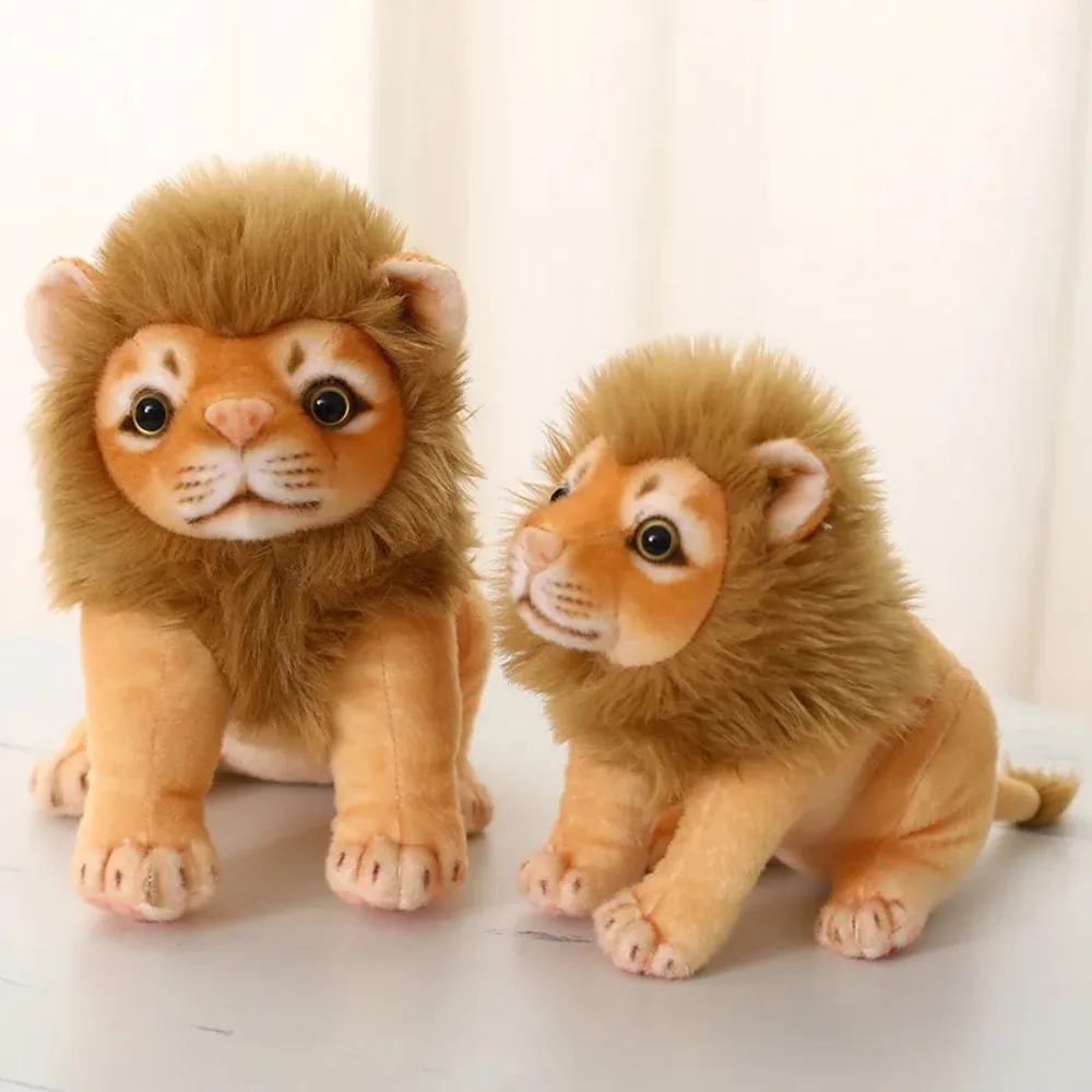 

Forest Animal Simulation Male Lion Plush Toys Soft Lion Lifelike Male Lion Stuffed Dolls Plush Doll 23/28cm