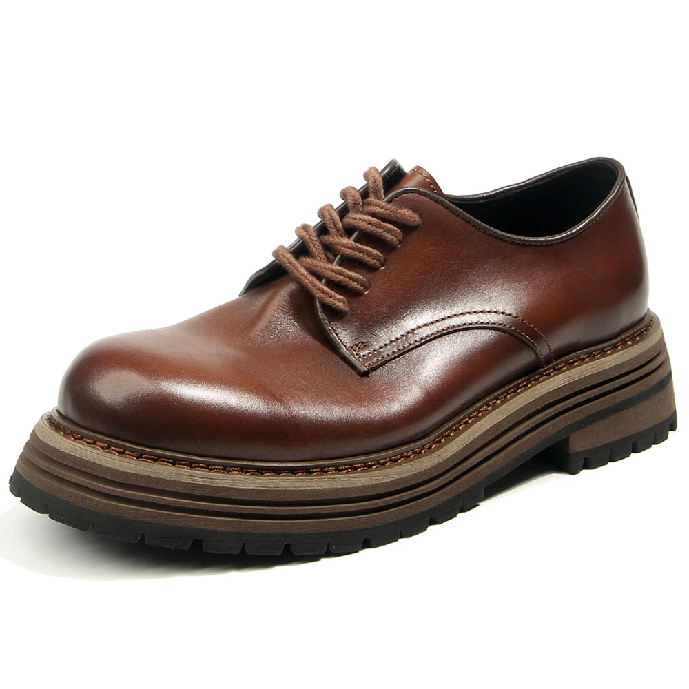 

New Genuine leather Men leather shoes Luxury Mens Business Shoes Handmade Comfortable Men's casual shoes Retro Male formal shoes