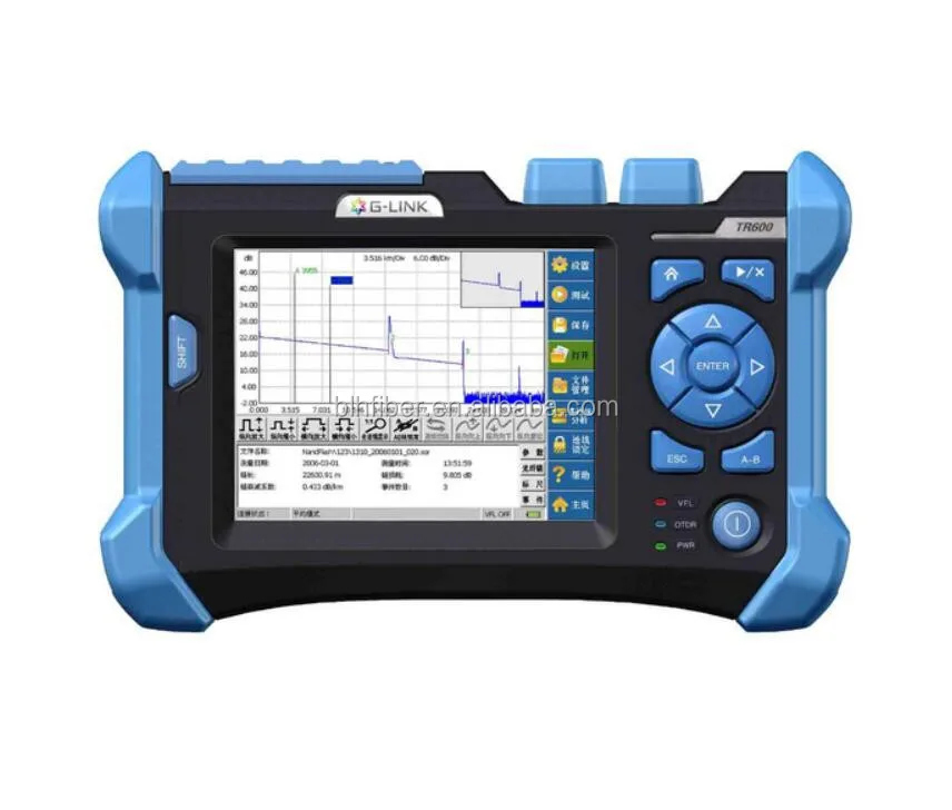 G LINK Handheld OTDR TR600 SM OTDR 1310/1550nm, 32/30dB,Integrated VFL, Touch Screen Optical Time Domain Reflectometers