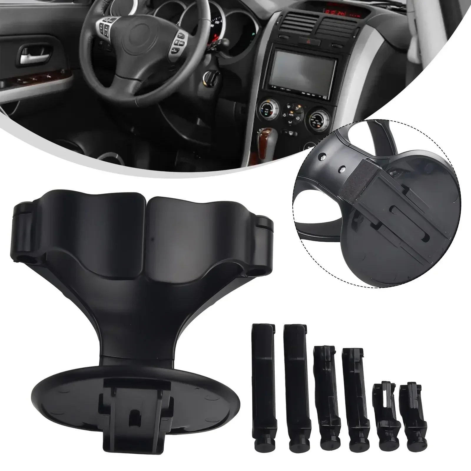 

Car Cup Holder Air Vent Outlet Drink Coffee Bottle Holder Can Mounts Holders Automatic Adjust Non-slip ABS +EVA Black Cup Holder