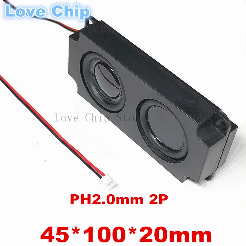 1Pair Audio Portable Speakers 10045 LED TV Speaker 8 Ohm 5W Double Diaphragm Bass Computer Speaker 45*100mm