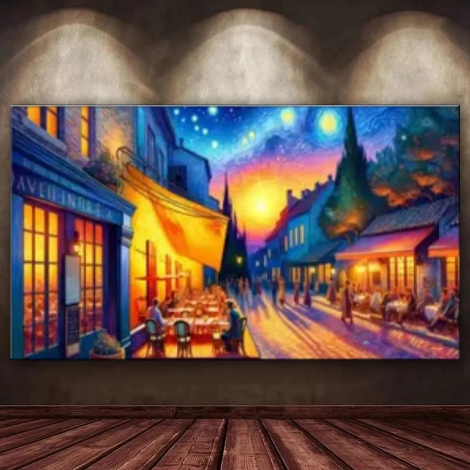 Van Gogh Cafe Evening Terrace Landscape diamond painting New 2025 DIY diamond mosaic Jewelry cross stitch Art Home Decor Gift