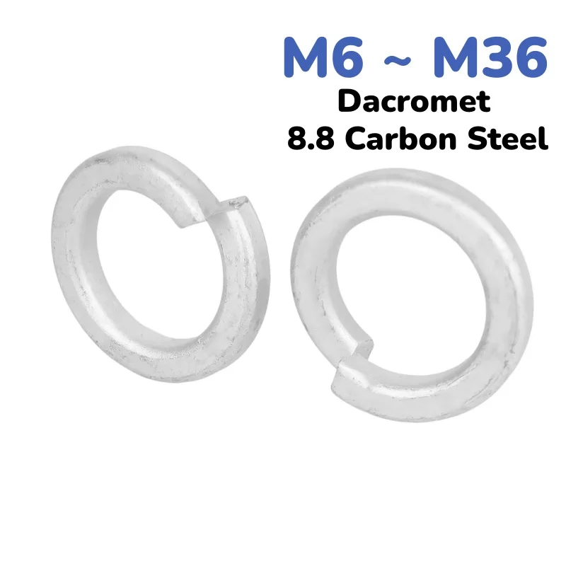 Grade 8.8 Carbon Steel M6 M8 M10 M12 M14 M16 M18 M20 M22 M24 M27 M30 M36 Dacromet Spring Split Lock Washer Elastic Gasket