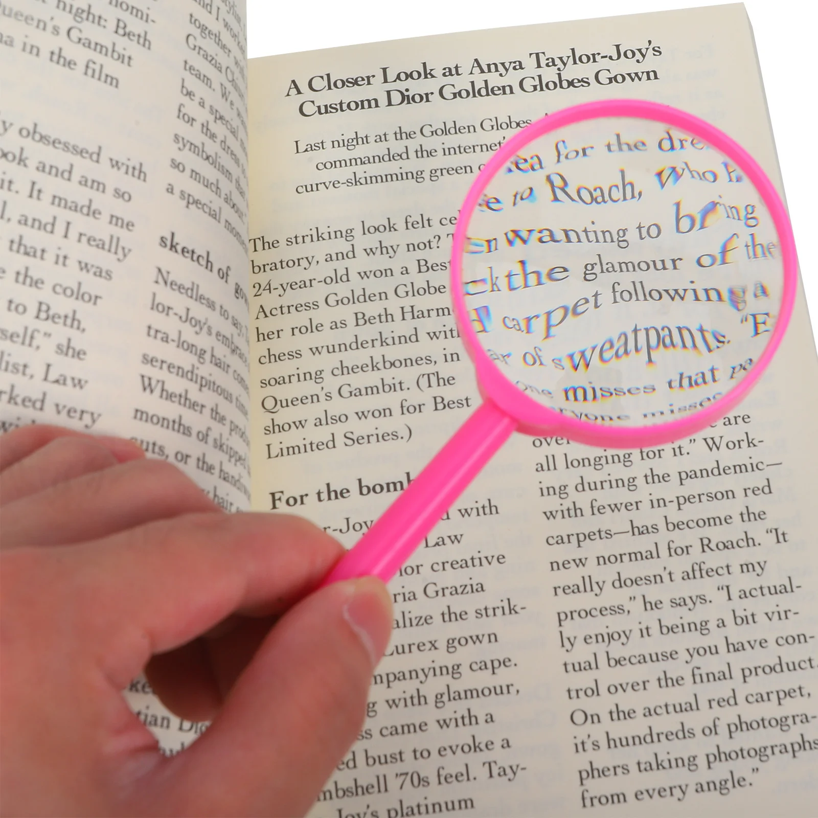 

5Pcs Acrylic Handheld Magnifier Portable Reading Magnifier Explore Magnifying Glass Science Supply Stationery