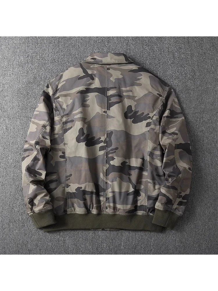 American Business Casual Camouflage Men's Windproof Waterproof Lapel Jacket Trendy All-Match Slim Pure Color Windbreaker Coat