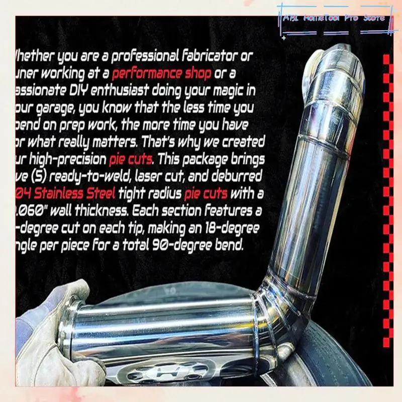 

90 Degree Stainless Steel Tight Radius Pie Cuts (Not Welded) - Lasercut & Deburred For Custom Exhaust (5Pcs)-A73I