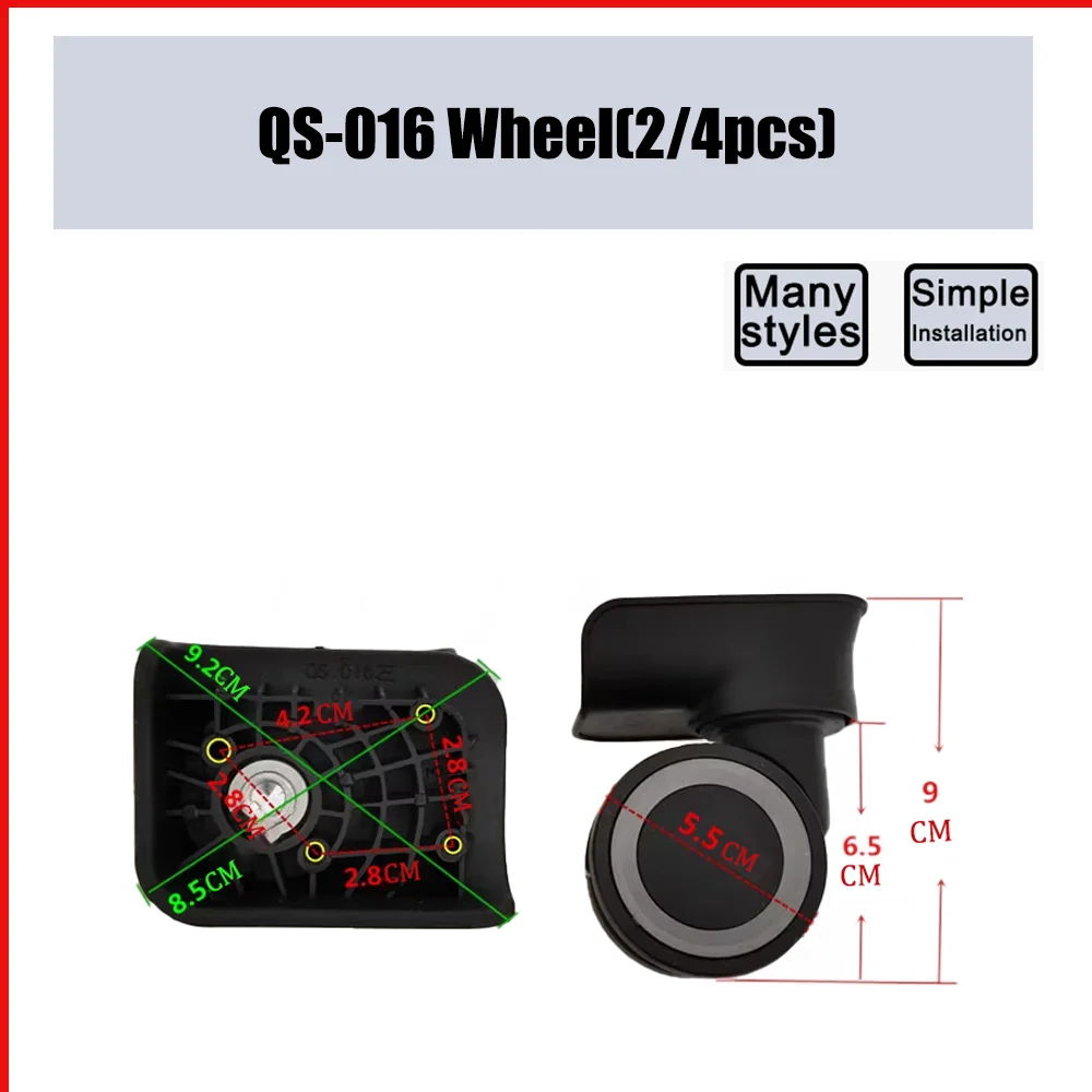 

Suitable QS-016 Trolley Case Wheel Pulley Sliding Universal Luggage Wheel Silent Smooth Wear-resistant Accessories Caster Wheels