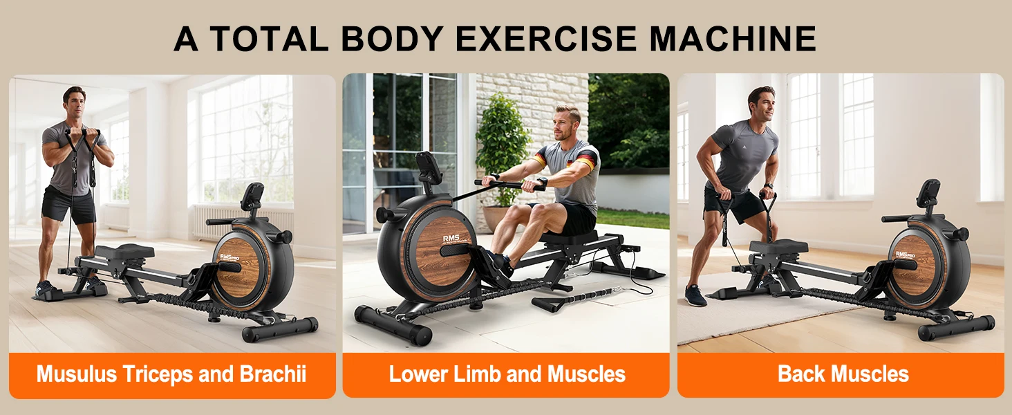 Magnetisches Rudergerät mit Einzigartigem Seilsystem, 2-in-1 Kardio- & Krafttraining, Bluetooth-Monitor, Tablet-Halterung, 160KG Maximalgewicht – Detail 1
