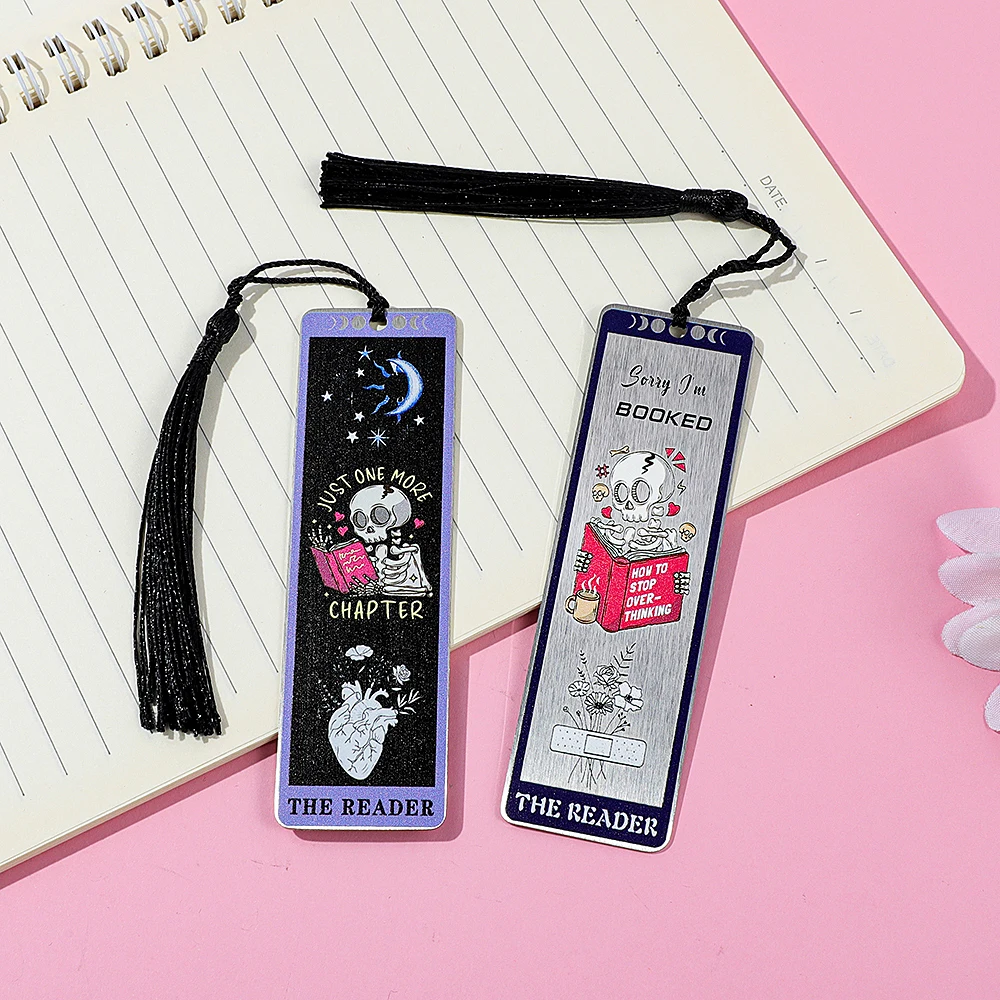 

The Reader Skeleton Tarot Bookmarks, Book Reading Accessories Personalized Bookmark Teacher Gift Cute Stationery Book Page Break