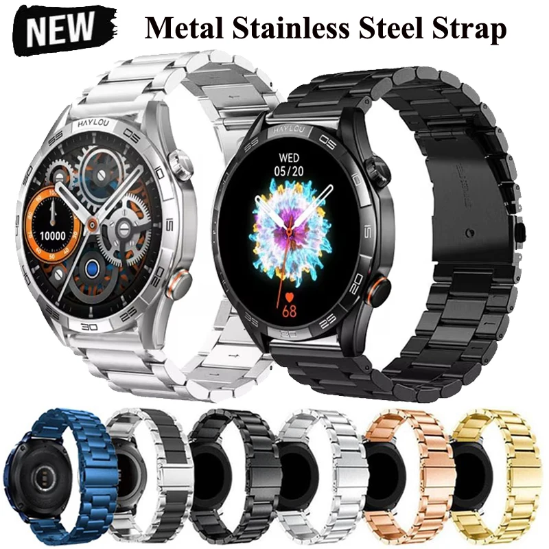 22 مللي متر سوار معدني لـ Hyalou Solar 5/RS5 S8 R8 سوار من الفولاذ المقاوم للصدأ لساعة Haylou 2 Pro/Solar Plus RT3/GST Lite/Solar Neo