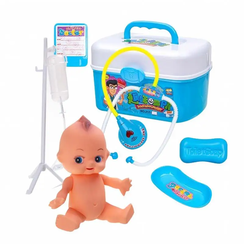 Conjunto médico com estetoscópio e caixa de armazenamento para crianças, brinquedos pré-escolares, brinquedo de vestir, presente de Natal e aniversário, 22 peças