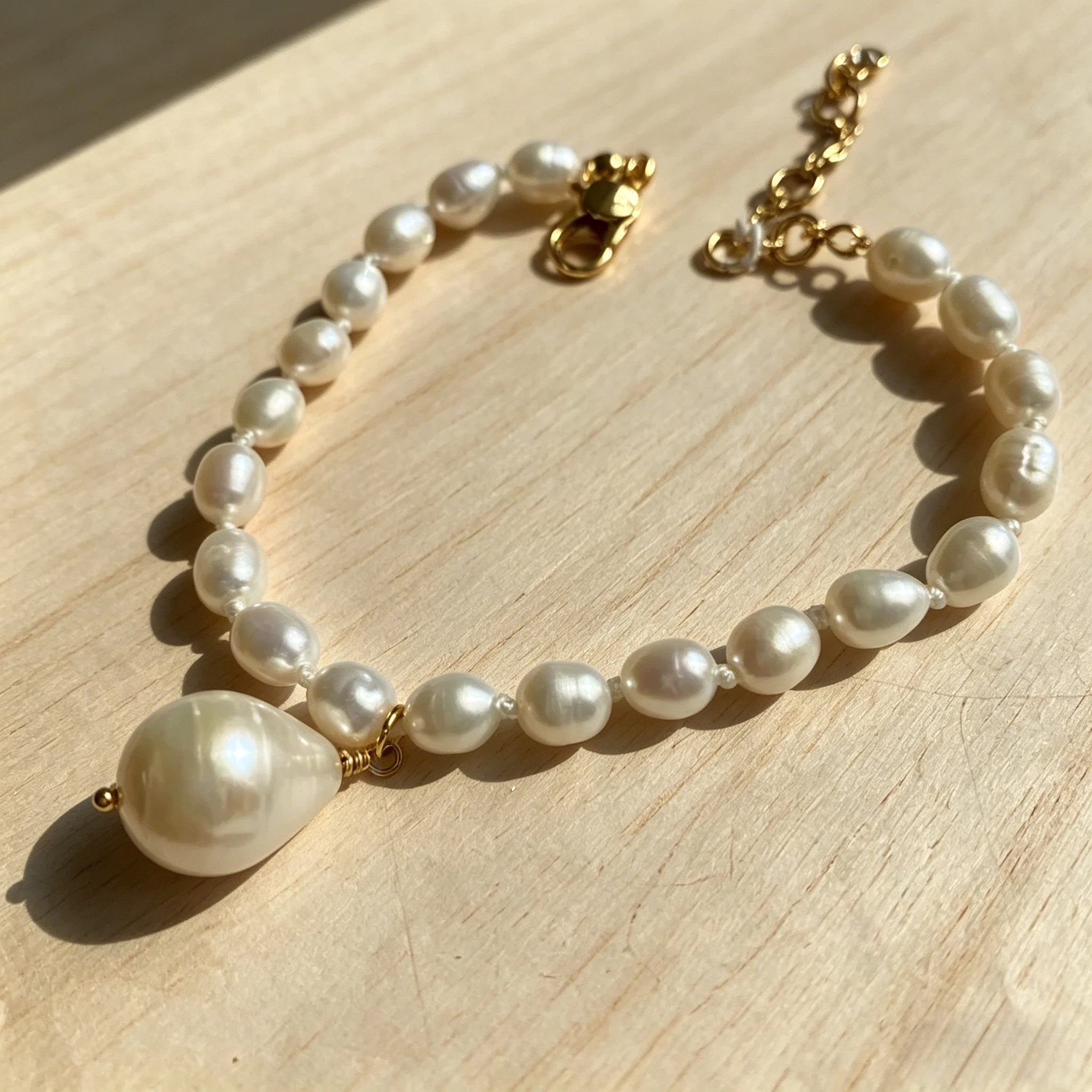 

VKVVA Early Spring Minimalist Baroque Irregular Pearl Jewelry Set, Elegant Fresh Bracelet Necklace Accessories for Women Gifts