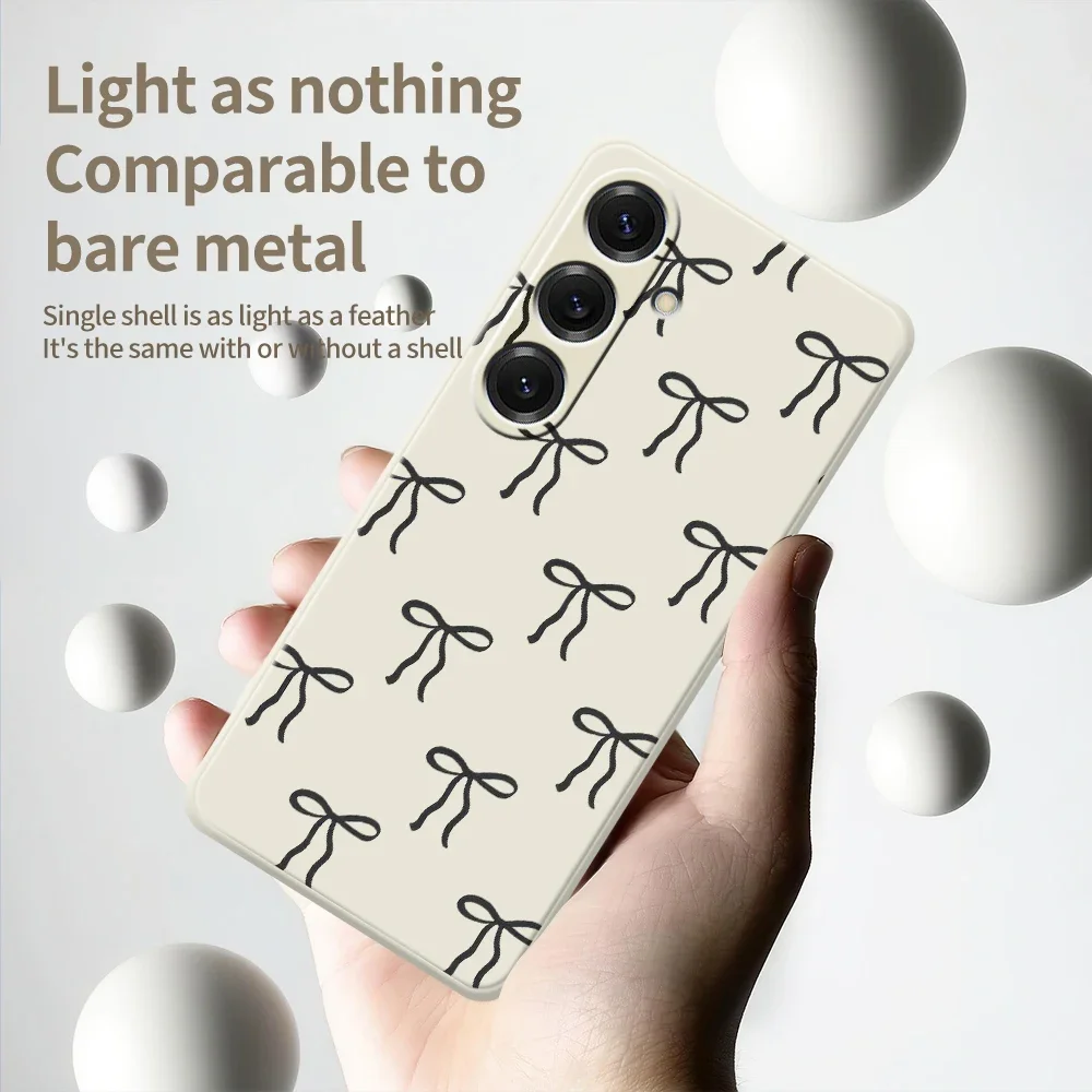 Simple Bowknot Phone Case For Samsung Galaxy S25 S24 S23 S22 S21 S20 Ultra Plus S10 Plus S20FE S21 FE S23 FE S24FE Cover Funda