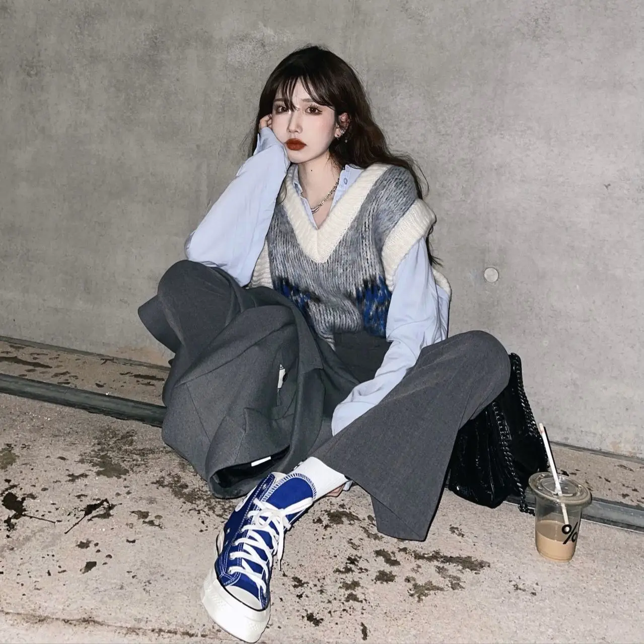 

Комплекты женской моды, повседневная мешковатая винтажная универсальная осенняя женская одежда в стиле Харадзюку, минималистичная классическая базовая одежда для подростков, Новое поступление, Ins