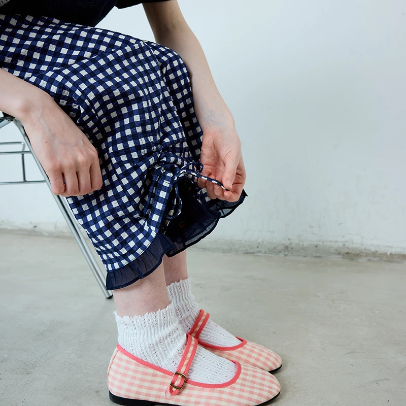 

Новые женские повседневные брюки Damoou2024 с вышивкой, высокой талией, из хлопковой ткани в клетку, для работы и отдыха